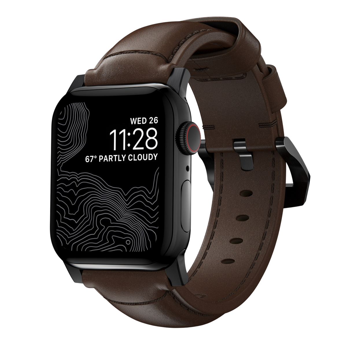 Nomad Traditional Leather Band for Apple Watch 49mm / 46mm / 45mm - Black Hardware #hardware_black-hardware