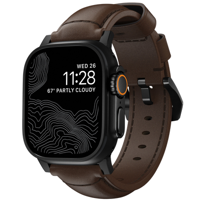 Nomad Traditional Leather Band for Apple Watch 49mm / 46mm / 45mm - Black Hardware #hardware_black-hardware