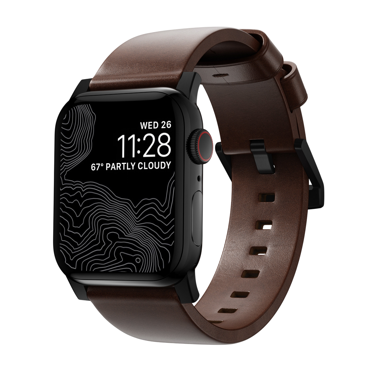 Nomad Modern Leather Band for Apple Watch Ultra 3 / 2 / 1 - 49mm - Rustic Brown #color_rustic-brown