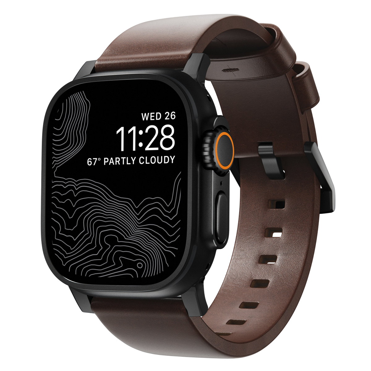 Nomad Modern Leather Band for Apple Watch Ultra 3 / 2 / 1 - 49mm - Rustic Brown #color_rustic-brown
