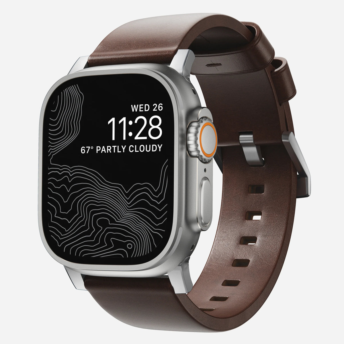 Nomad Modern Leather Band for Apple Watch Ultra 3 / 2 / 1 - 49mm - Rustic Brown #color_rustic-brown