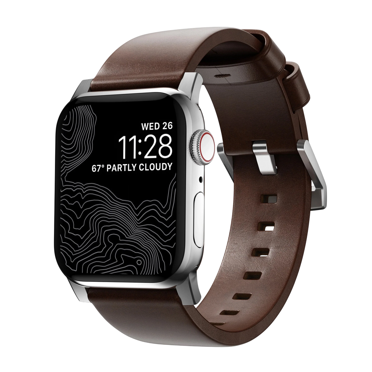 Nomad Modern Leather Band for Apple Watch Ultra 3 / 2 / 1 - 49mm - Rustic Brown #color_rustic-brown