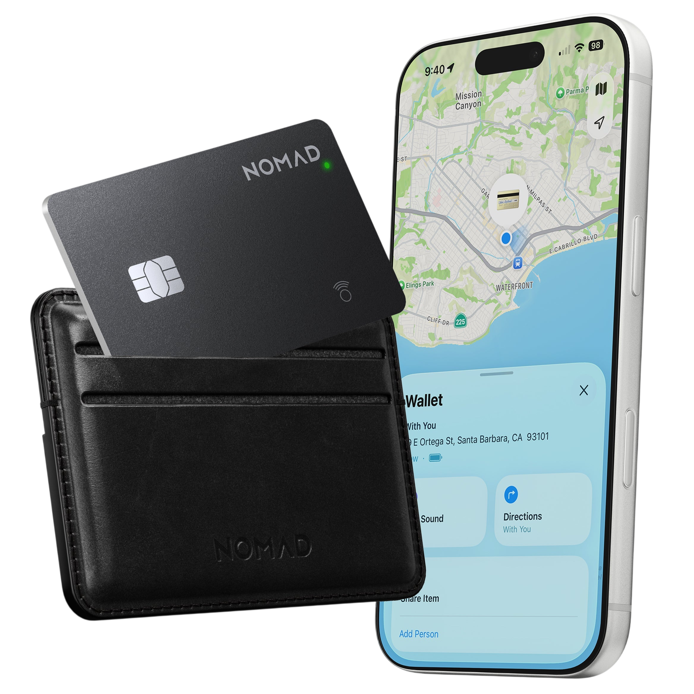 Nomad Tracking Card Pro - slim wallet-ready profile