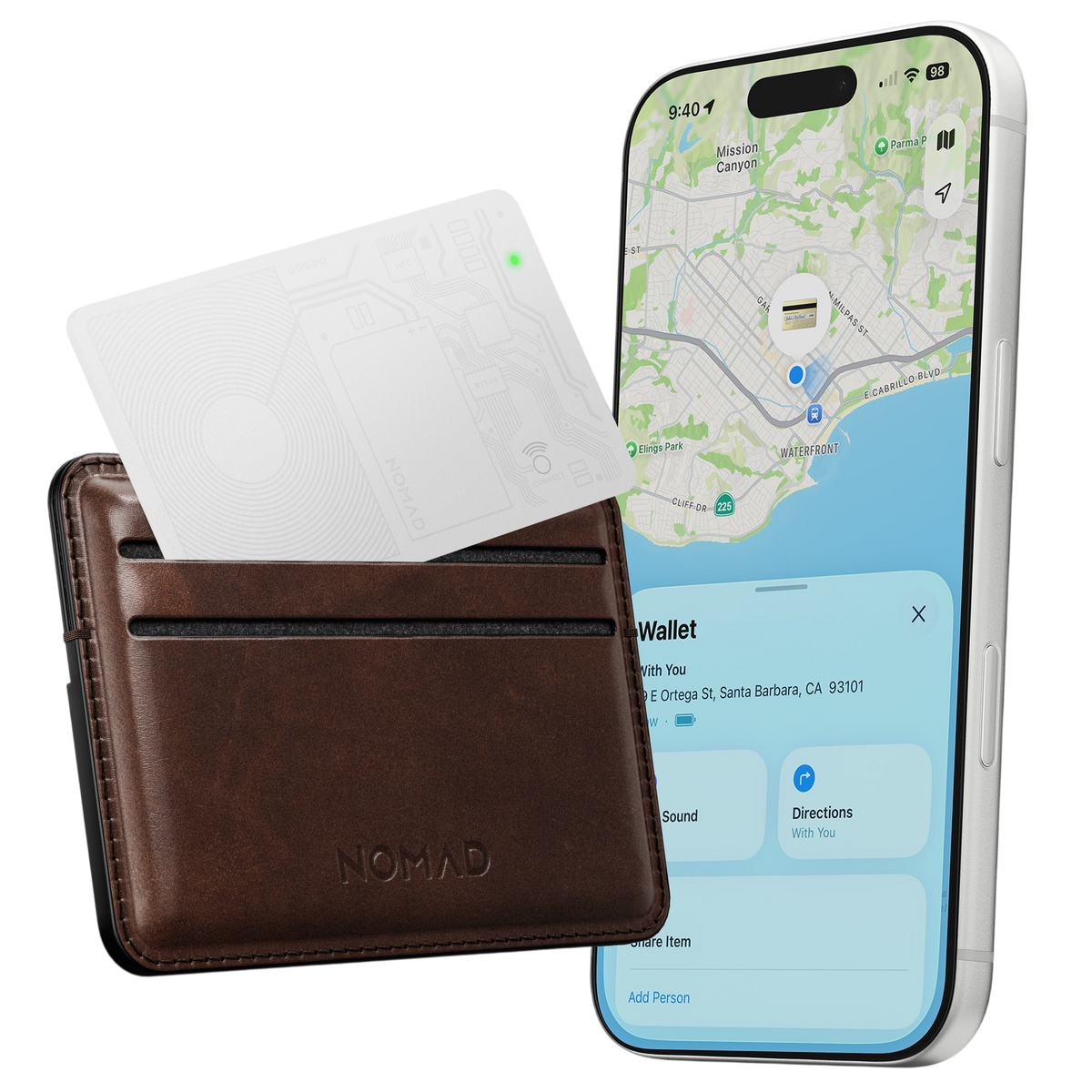 Nomad Tracking Card Air (V2) - Find My - White