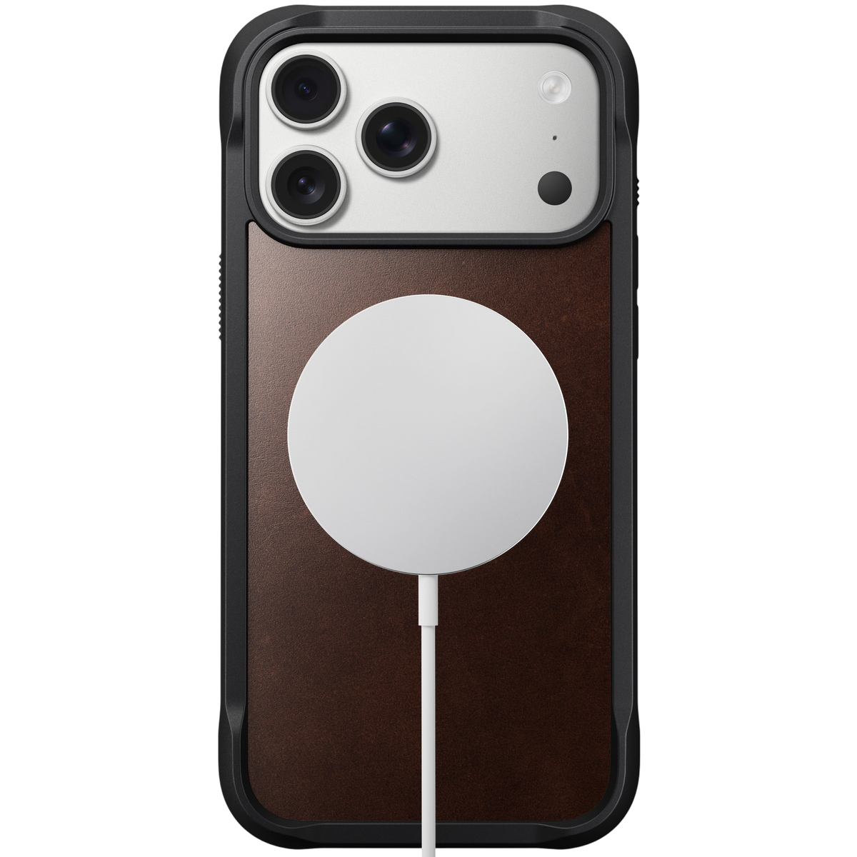 Nomad Rugged Leather Case for iPhone 17 Pro (Horween) - Rustic Brown #color_rustic-brown