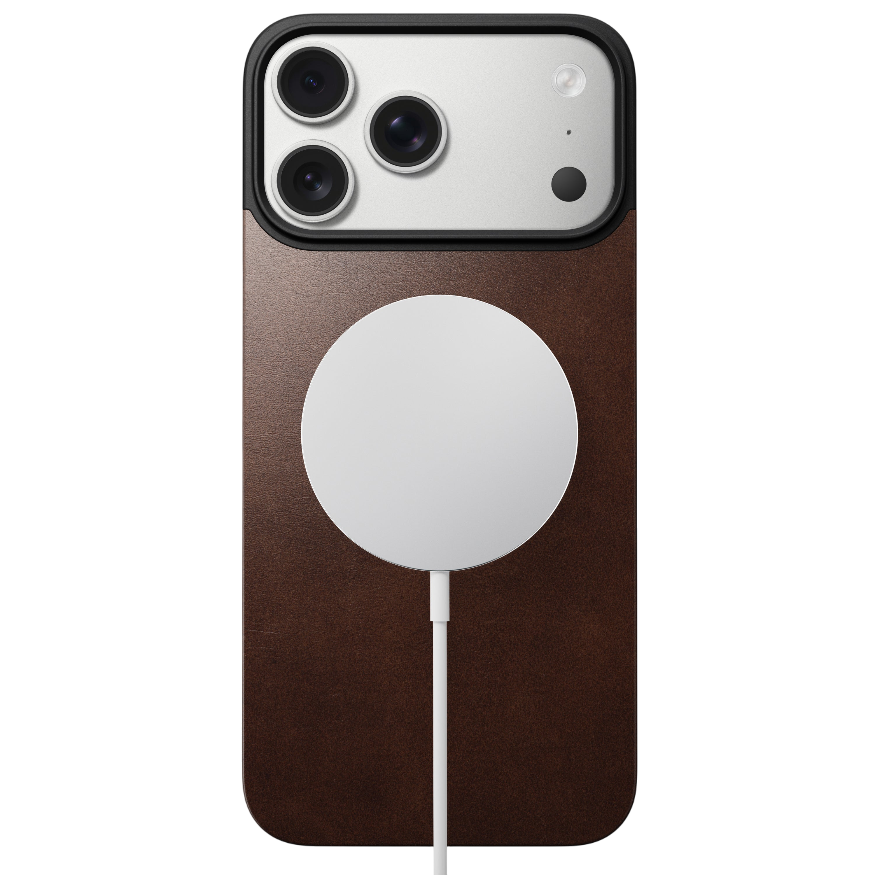 Nomad Mag Leather Back Case for iPhone 17 Pro Max - Rustic Brown