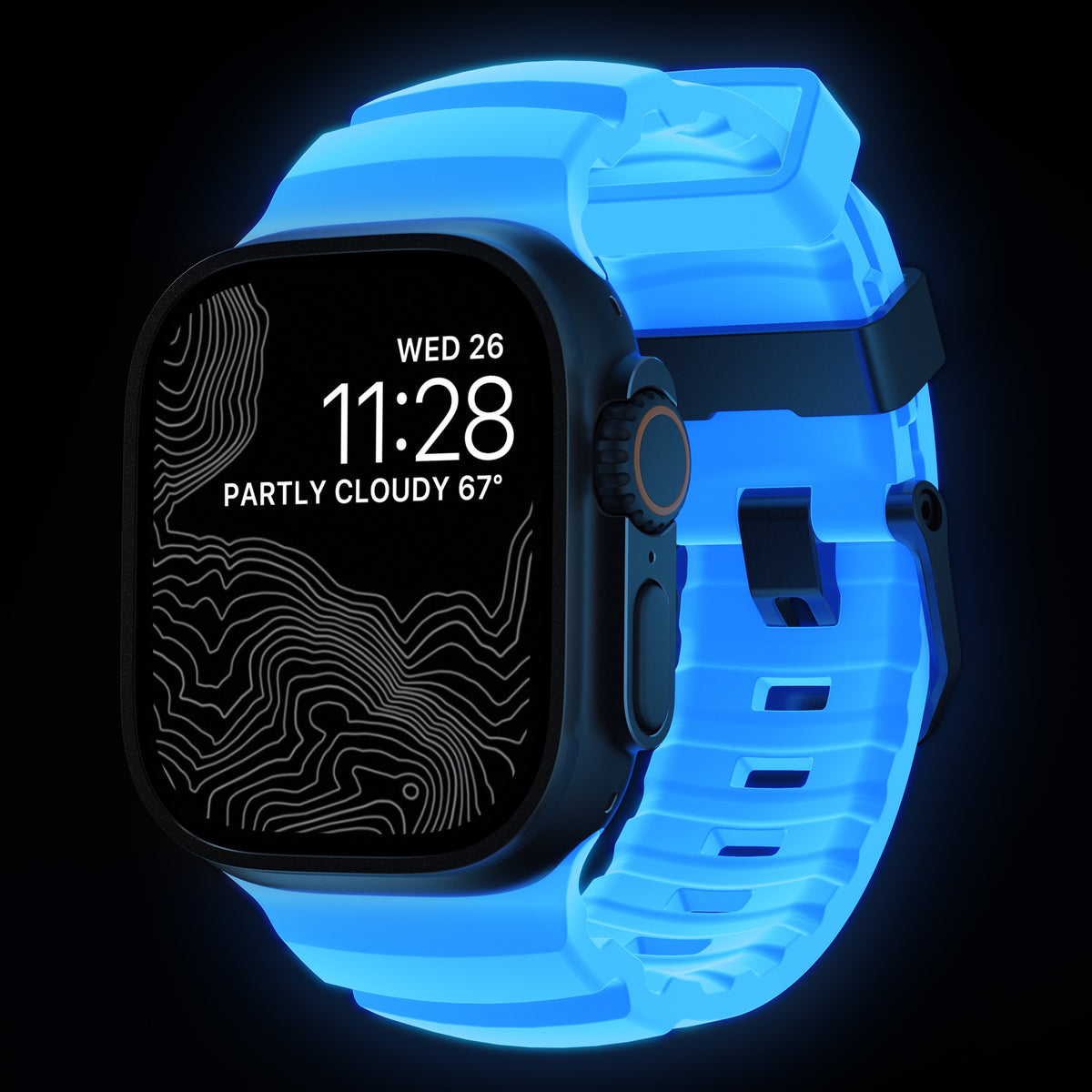 Nomad Rocky Point Band for Apple Watch 49mm / 46mm / 45mm - Icy Blue Glow #color_icy-blue-glow