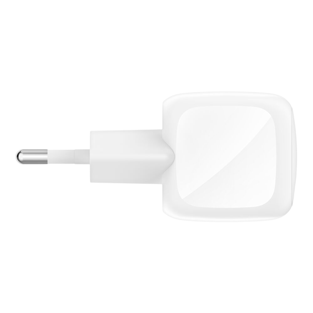 Belkin 30W USB-C wall charger side view 2-pin EU plug