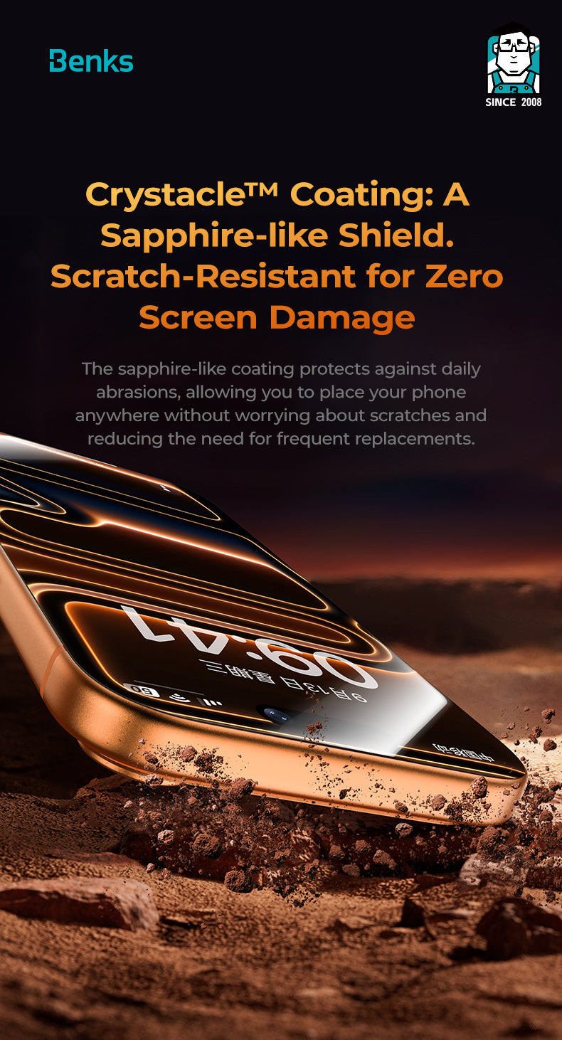 حماية شاشة بنكس جلاس ووريور سافاير V2.0 لجهاز آيفون 17 برو ماكس / 17 برو