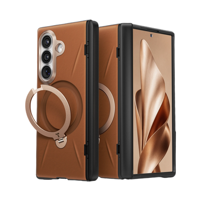 Torras Ostand Q3 VegSkin for Samsung Galaxy Z Fold 8 Ultra - Amber Brown #color_amber-brown