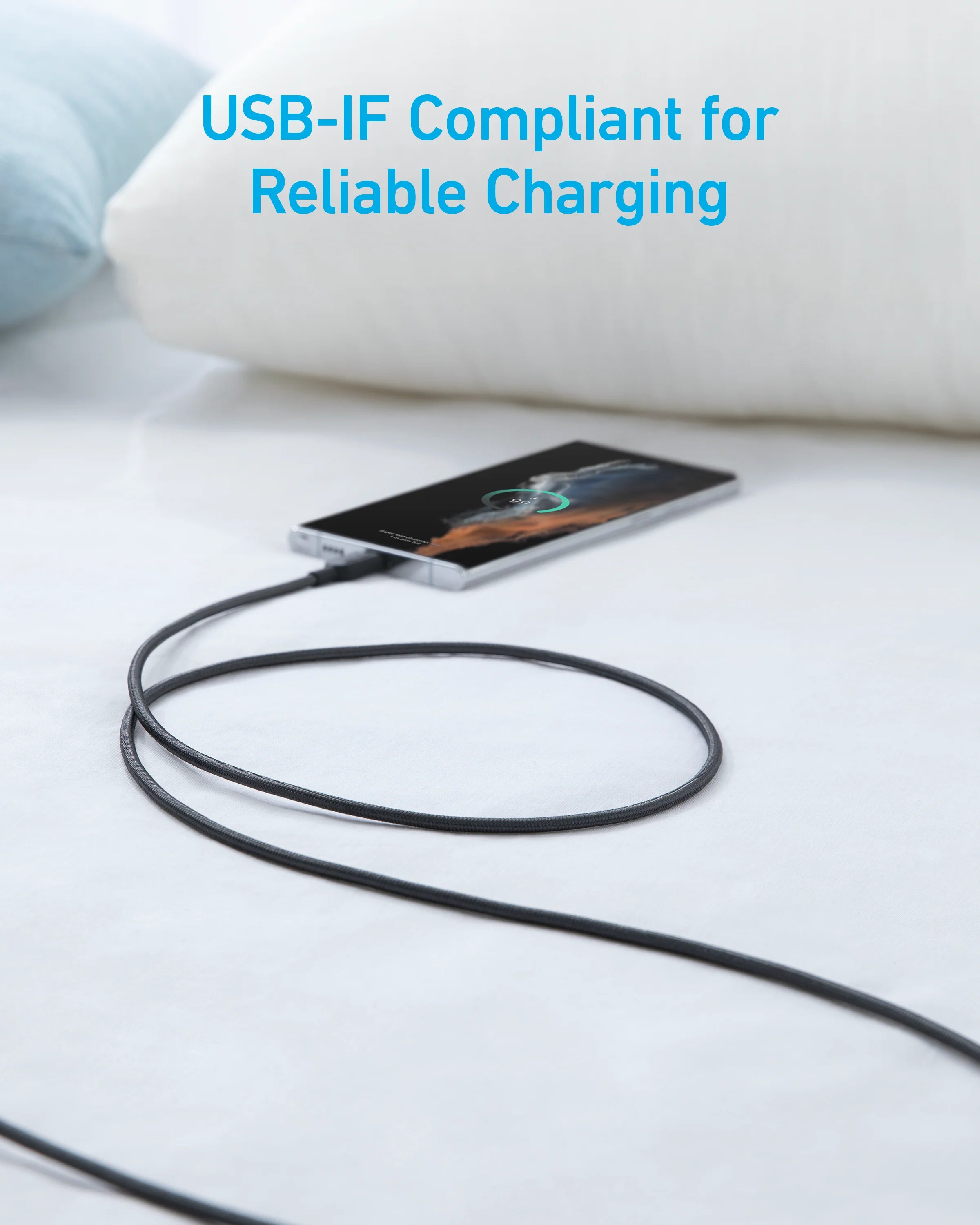 كابل أنكر 322 USB-A إلى USB-C مضفر 0.9م مع ضمان لمدة 18 شهرًا