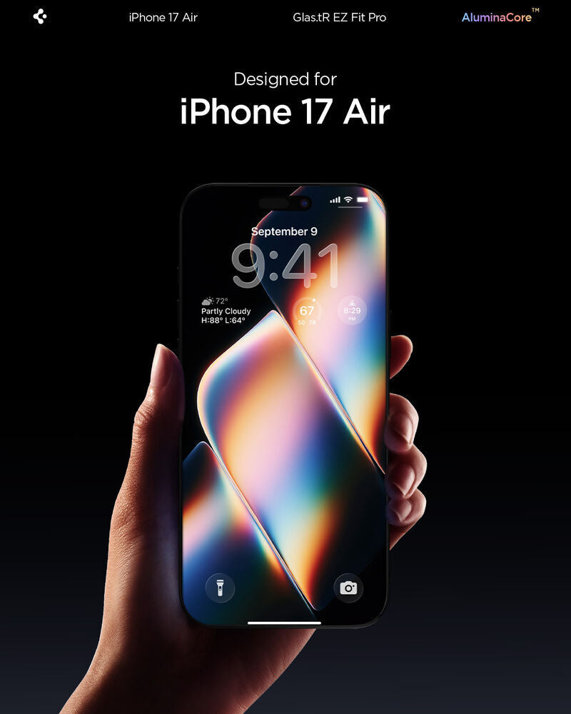 واقي شاشة Spigen GLAS.tR EZ Fit Screen Protector for iPhone Air (1-Pac