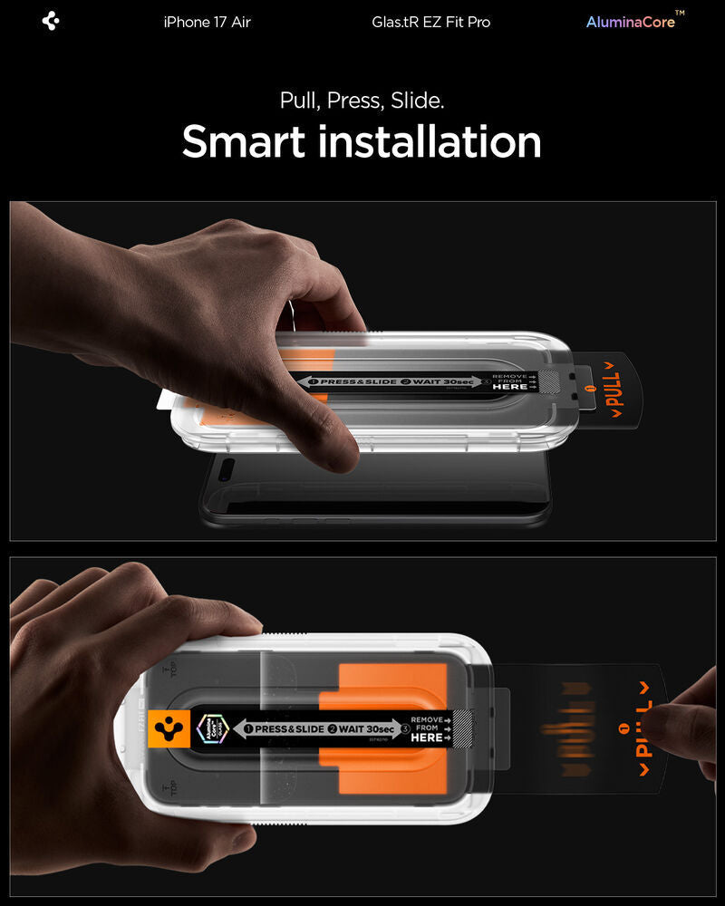 واقي شاشة سبجن GLAS.tR EZ Fit لجهاز آيفون إير (عبوة واحدة)