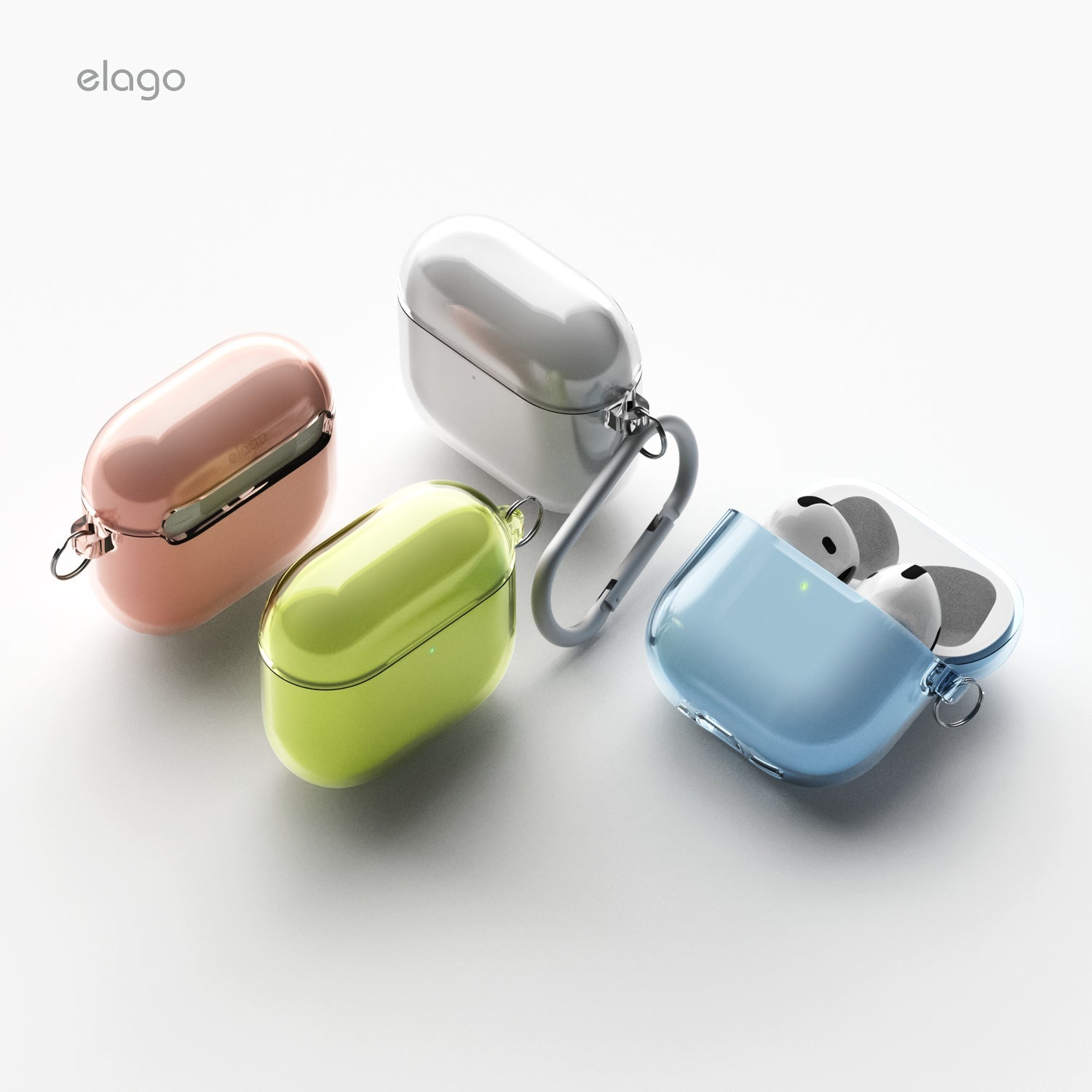 حافظة إيلاغو الشفافة لتعليق AirPods 4