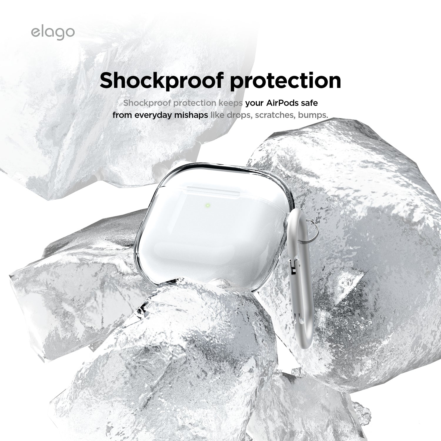 حافظة إيلاغو الشفافة لتعليق AirPods 4