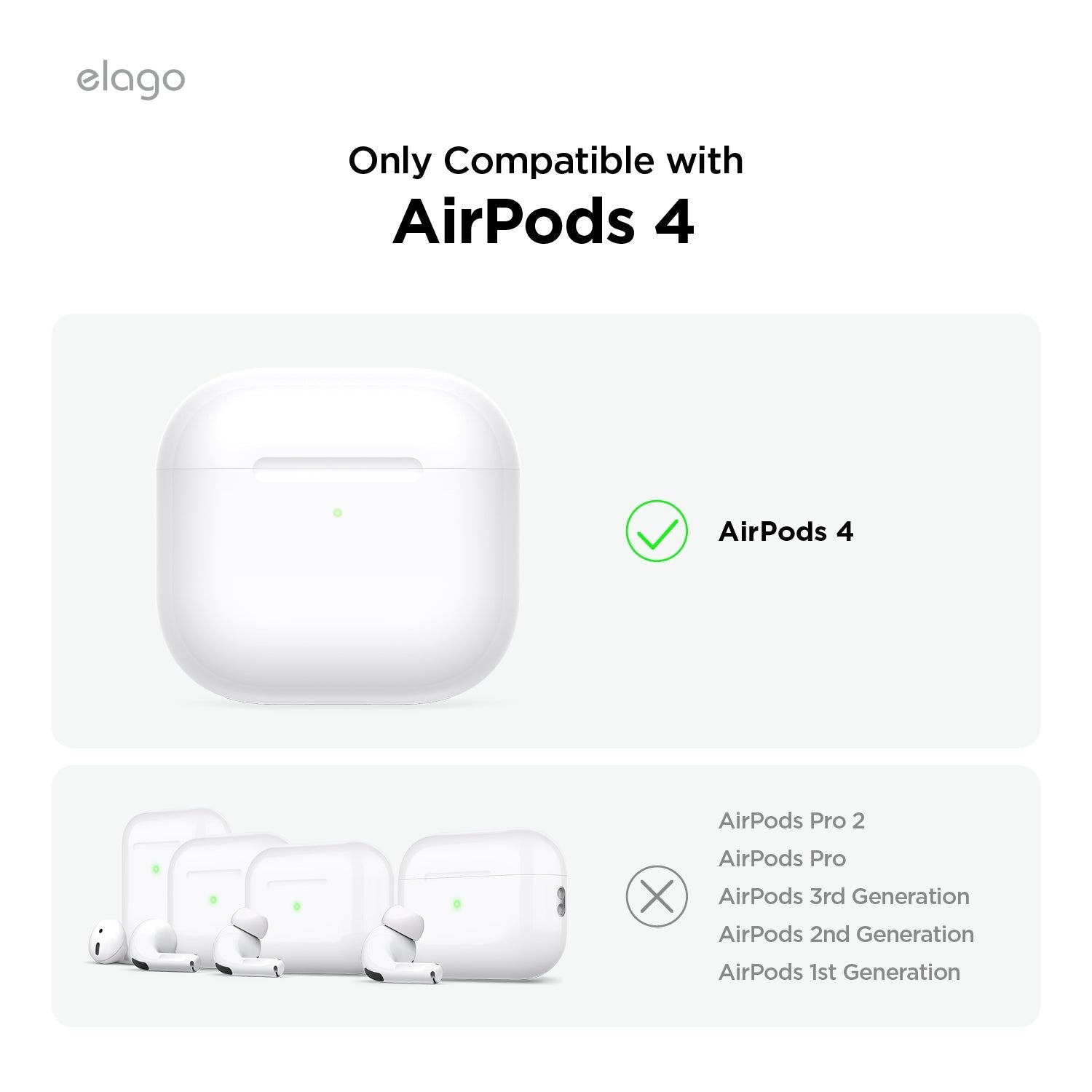 حافظة إيلاغو الشفافة لتعليق AirPods 4