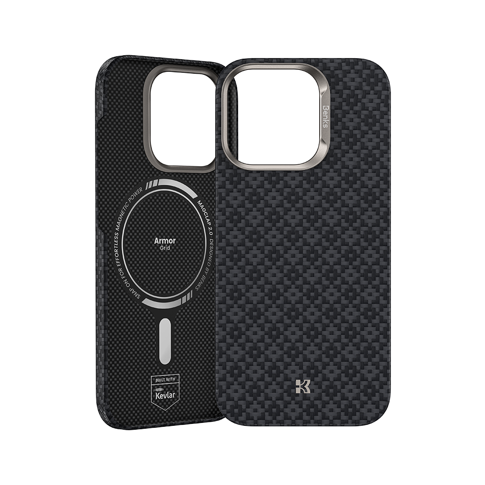 Benks ArmorGrid ArmorAir Case built with Kevlar® for iPhone 16 Pro Max - Azure Blue #pattern_azure-blue