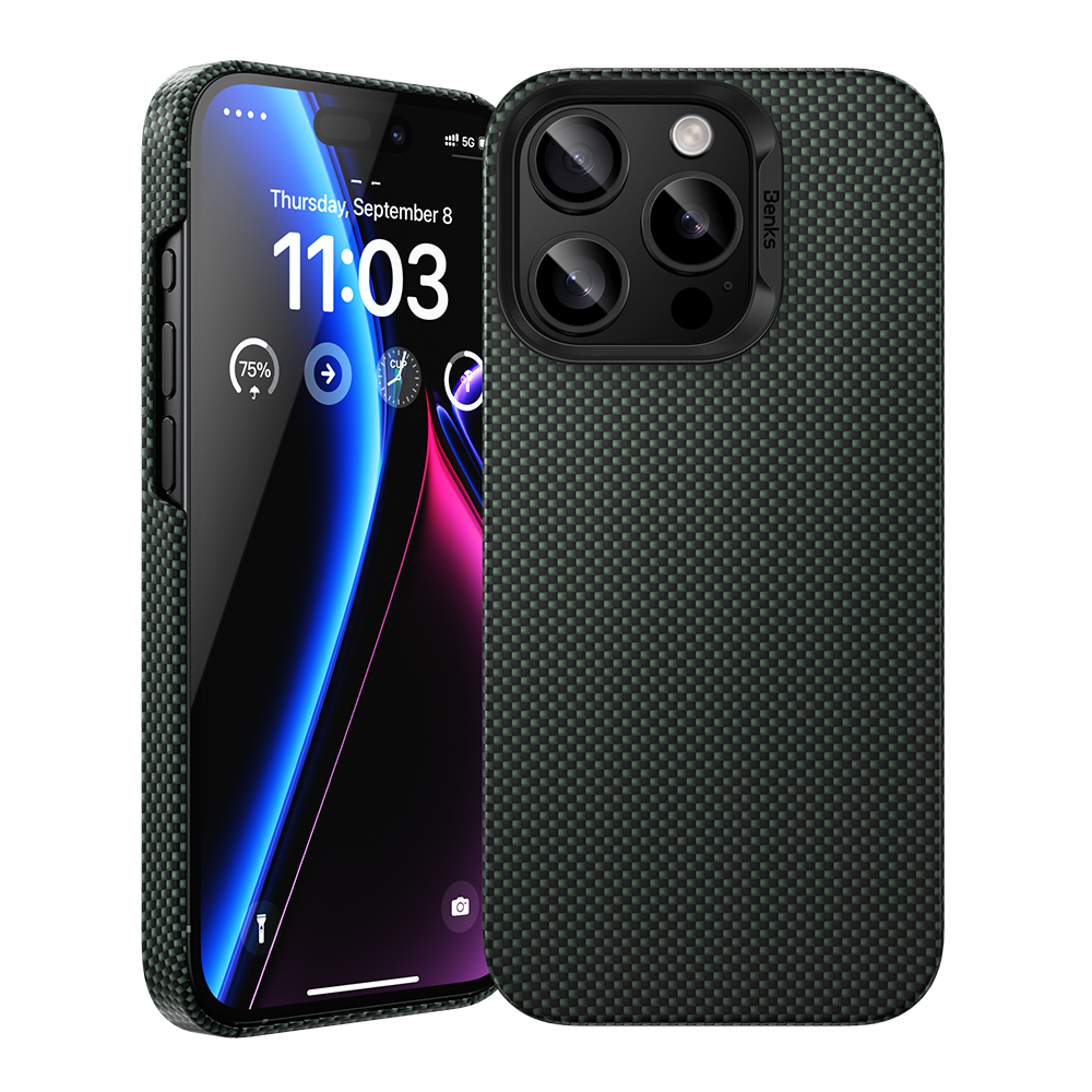 غلاف Benks ArmorTint مصنوع من كيفلار® لجهاز iPhone 15 Pro Max