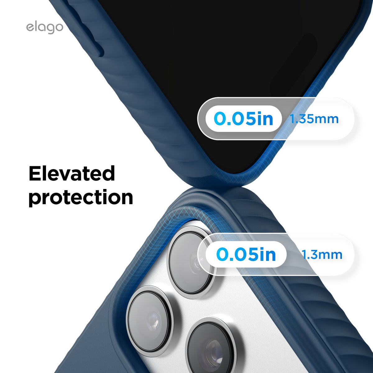 Elago MagRidge Silicone Case for iPhone 17 Pro / iPhone 18 Pro - Jean Indigo