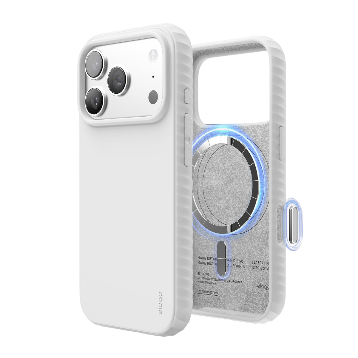 Elago MagRidge Silicone Case for iPhone 17 Pro / iPhone 18 Pro - White
