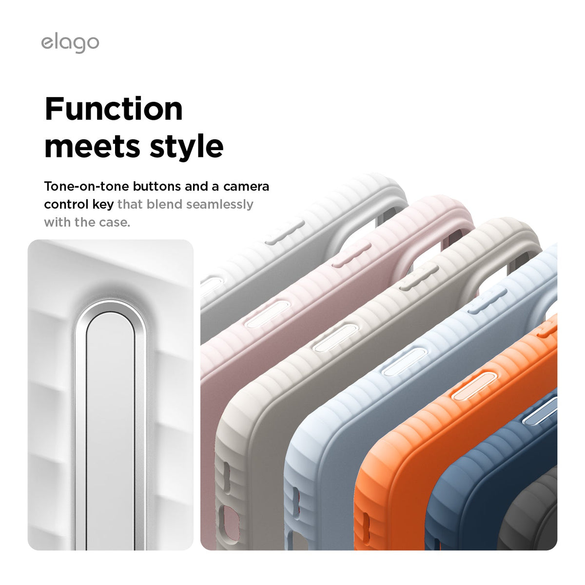 Elago MagRidge Silicone Case for iPhone 17 Pro / iPhone 18 Pro - White