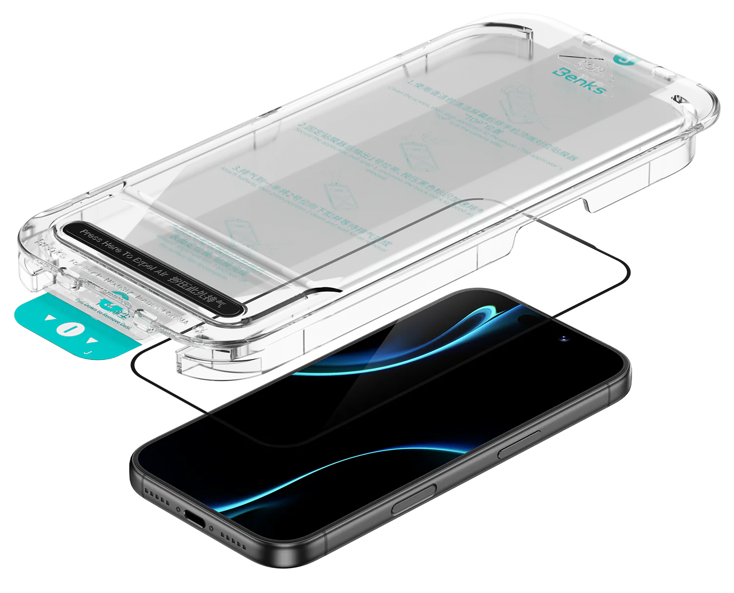 واقي شاشة بنكس جلاس ووريور سوبر مضاد للانعكاس لجهاز آيفون 17 برو ماكس / 17 برو