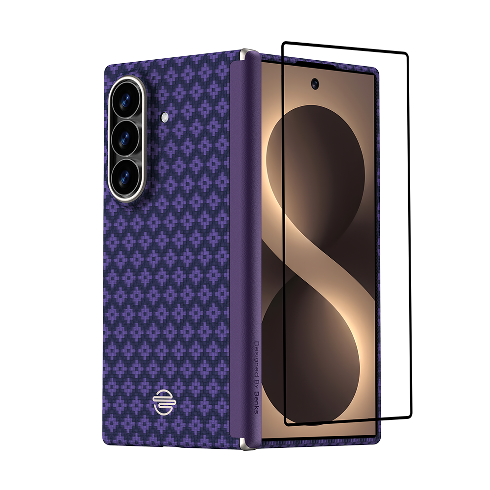 Benks ArmorGrid Air Grand Combo built with Kevlar® for Samsung Galaxy Z Fold 8 / Z Fold 8 Ultra - Peri Purple