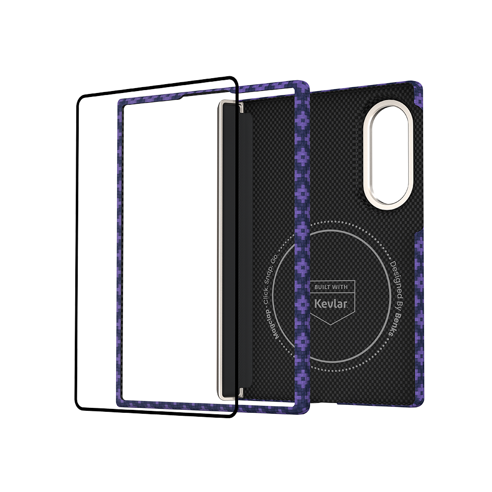 Benks ArmorGrid Air Grand Combo built with Kevlar® for Samsung Galaxy Z Fold 8 / Z Fold 8 Ultra - Peri Purple