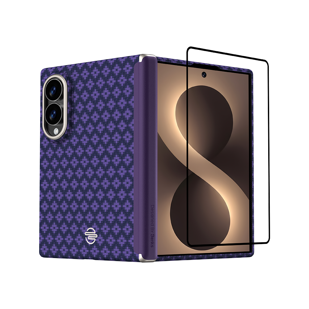 Benks ArmorGrid Air Grand Combo built with Kevlar® for Samsung Galaxy Z Fold 8 / Z Fold 8 Ultra - Peri Purple