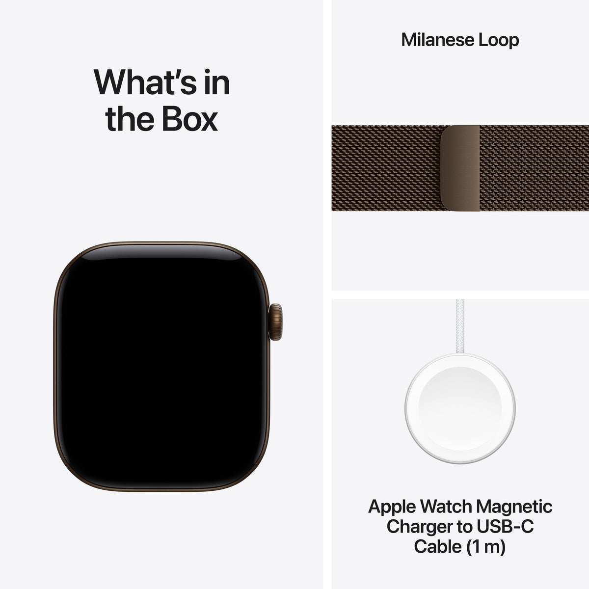 Apple Watch Series 12 - Dark Bronze Aluminum Milanese Loop 42mm
