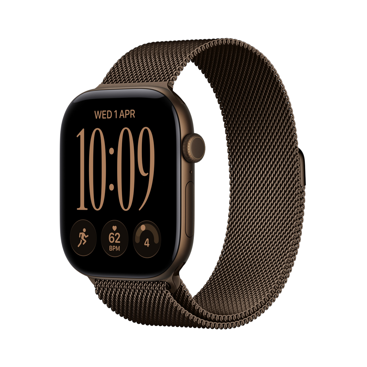 Apple Watch Series 12 - Dark Bronze Aluminum Milanese Loop 46mm