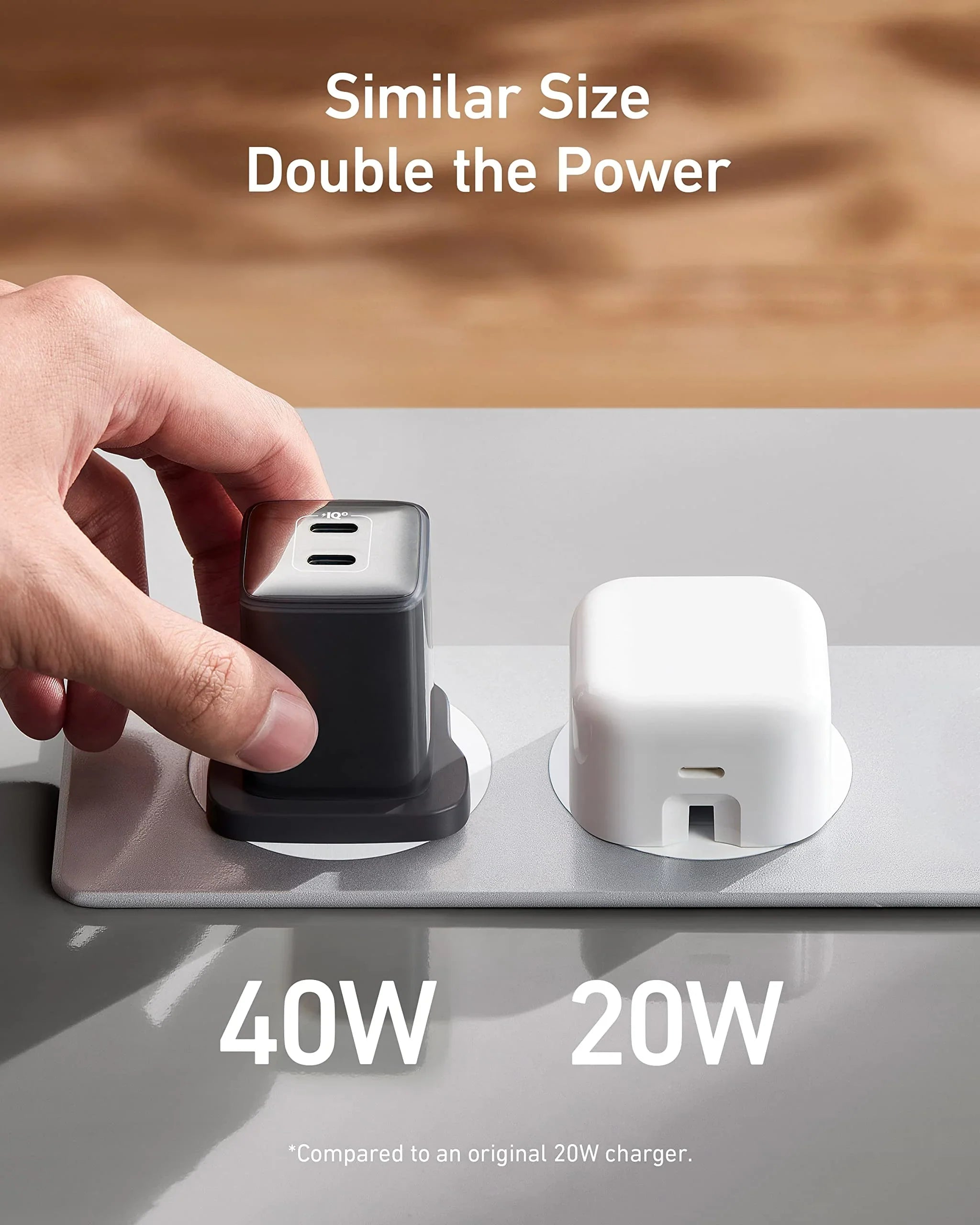 شاحن أنكر 521 (نانو برو) 40 واط منفذي USB-C مزدوجين