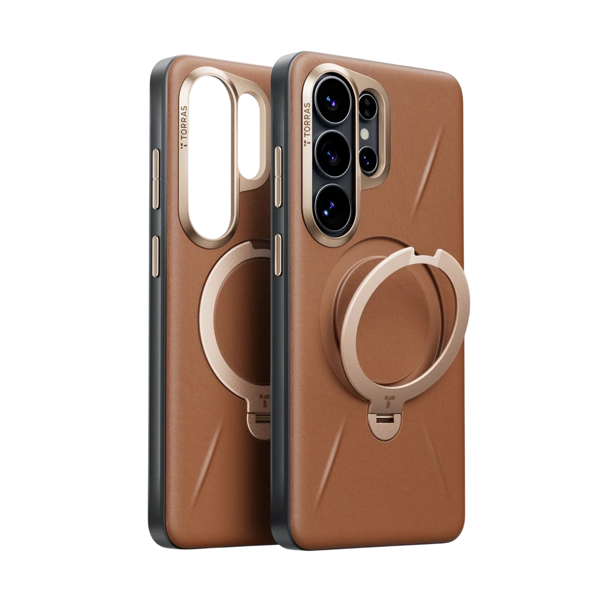 TORRAS Ostand Spin VegSkin for Samsung Galaxy S26 Ultra - Amber Brown #color_amber-brown