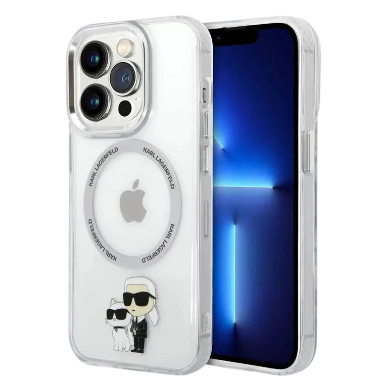 كارل لاغرفيلد ماغسيف IML معدن مخطط NFT كارل وشوبتت شعار شفاف آيفون 16 برو ماكس