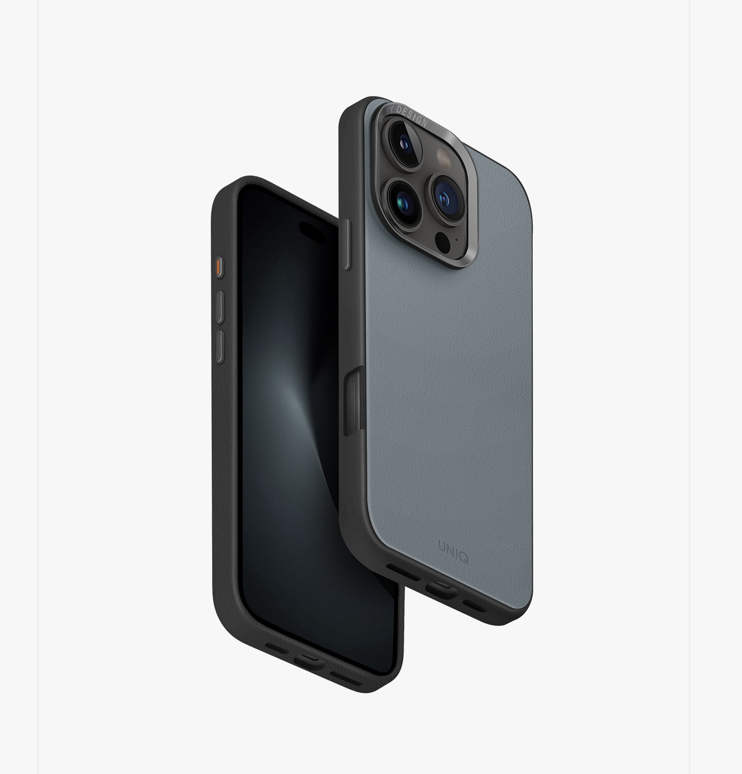 غلاف يونيك ليدن DS ثنائي اللون من الجلد الصناعي الفاخر لهاتف آيفون 16 برو