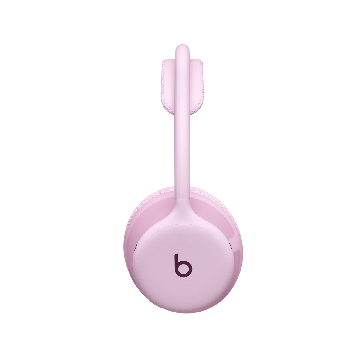 Side view of Beats 360 headphones in Pink showing b logo