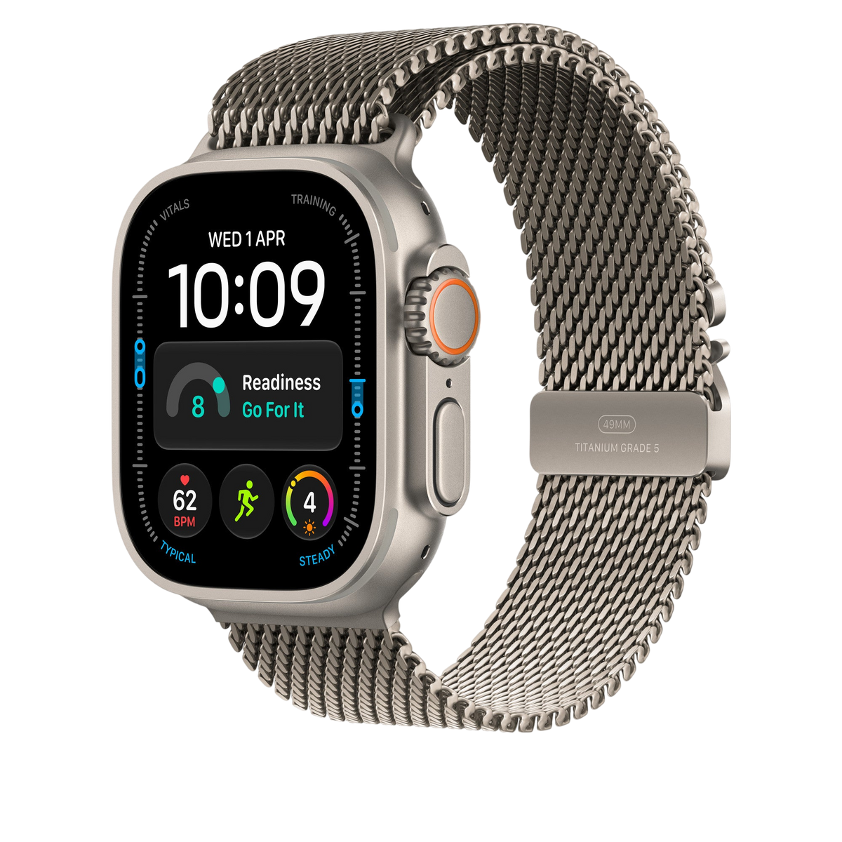 Apple Watch Ultra Titanium Milanese Loop (49mm) - Natural Titanium - alternate view 1 #color_natural-titanium