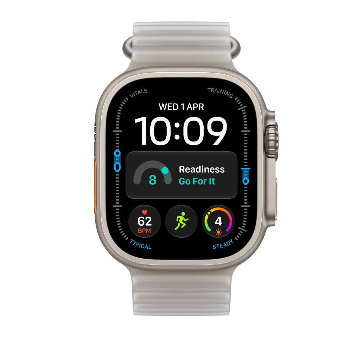 Apple Watch Ultra Ocean Band Extension (49mm) - Translucent Grey (Natural Titanium) - alternate view 2 #color_translucent-grey