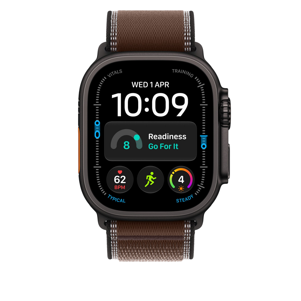 Apple Watch Ultra Trail Loop (49mm) - Dark Umber (Black Titanium) - alternate view 2 #color_dark-umber