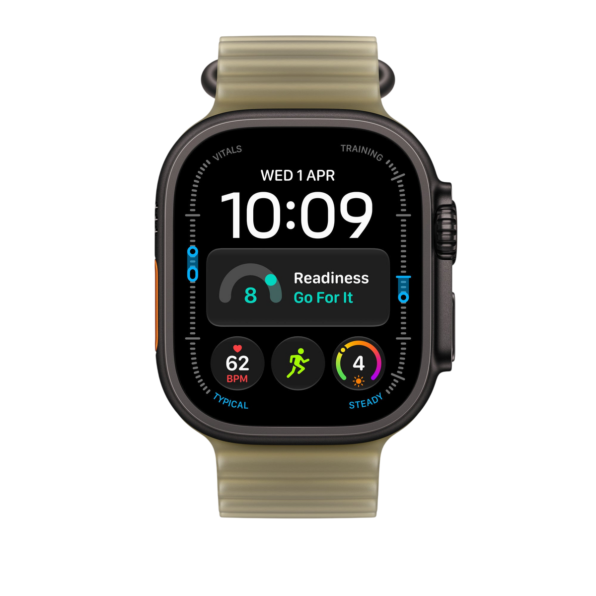Apple Watch Ultra Ocean Band (49mm) - Translucent Kelp (Black Titanium) - alternate view 2 #color_translucent-kelp