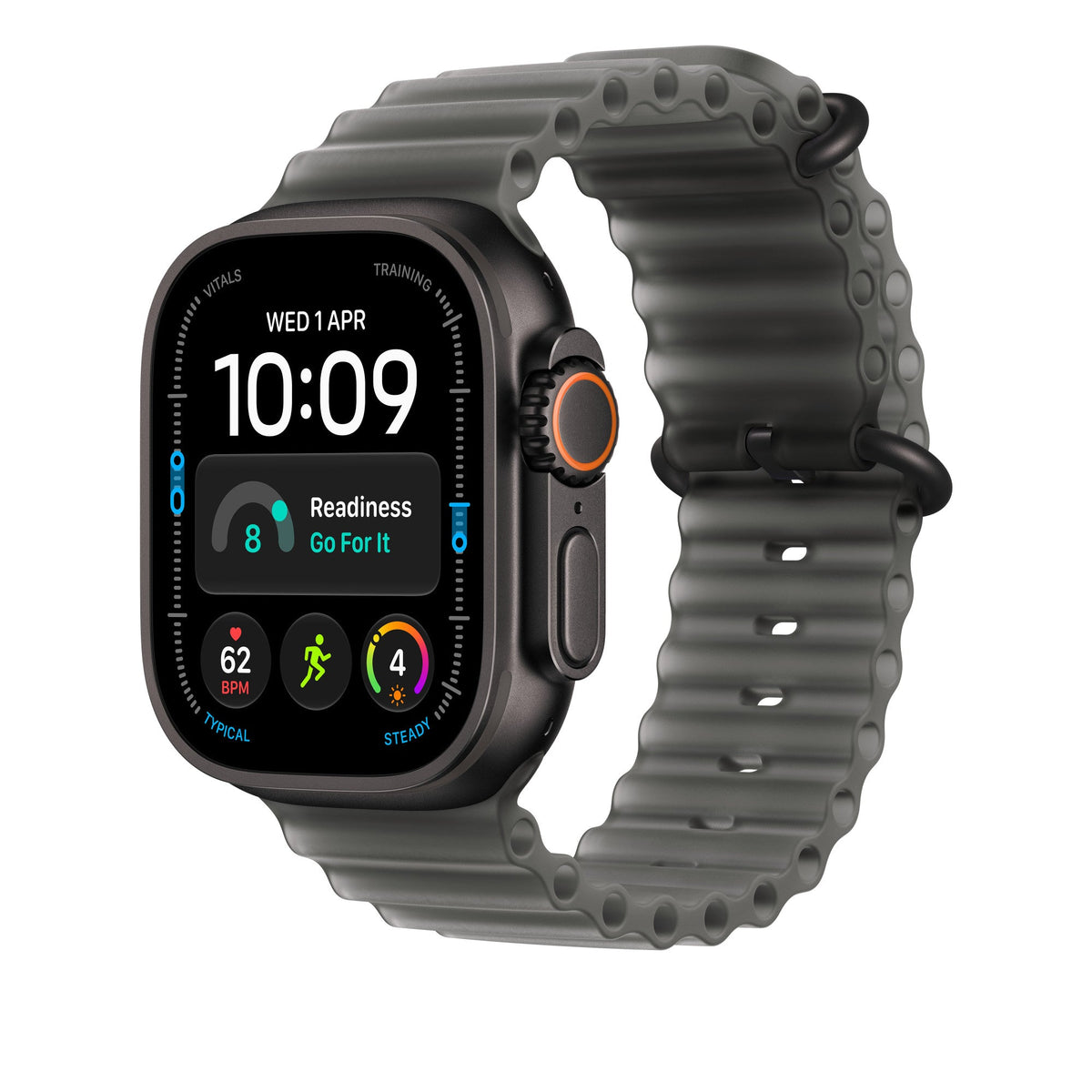 Apple Watch Ultra Ocean Band Extension (49mm) - Translucent Black (Black Titanium) - alternate view 1 #color_translucent-black