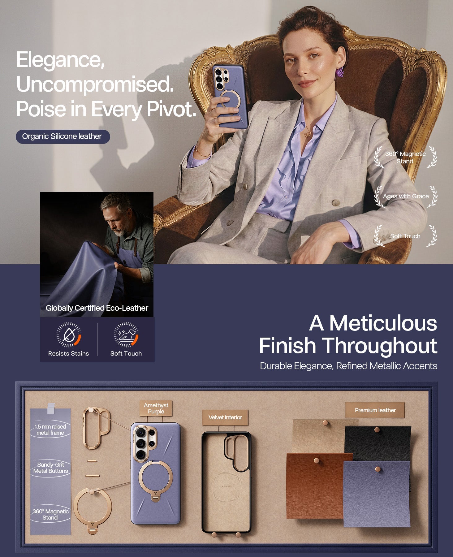 TORRAS Ostand Spin VegSkin for Samsung Galaxy S26 Ultra