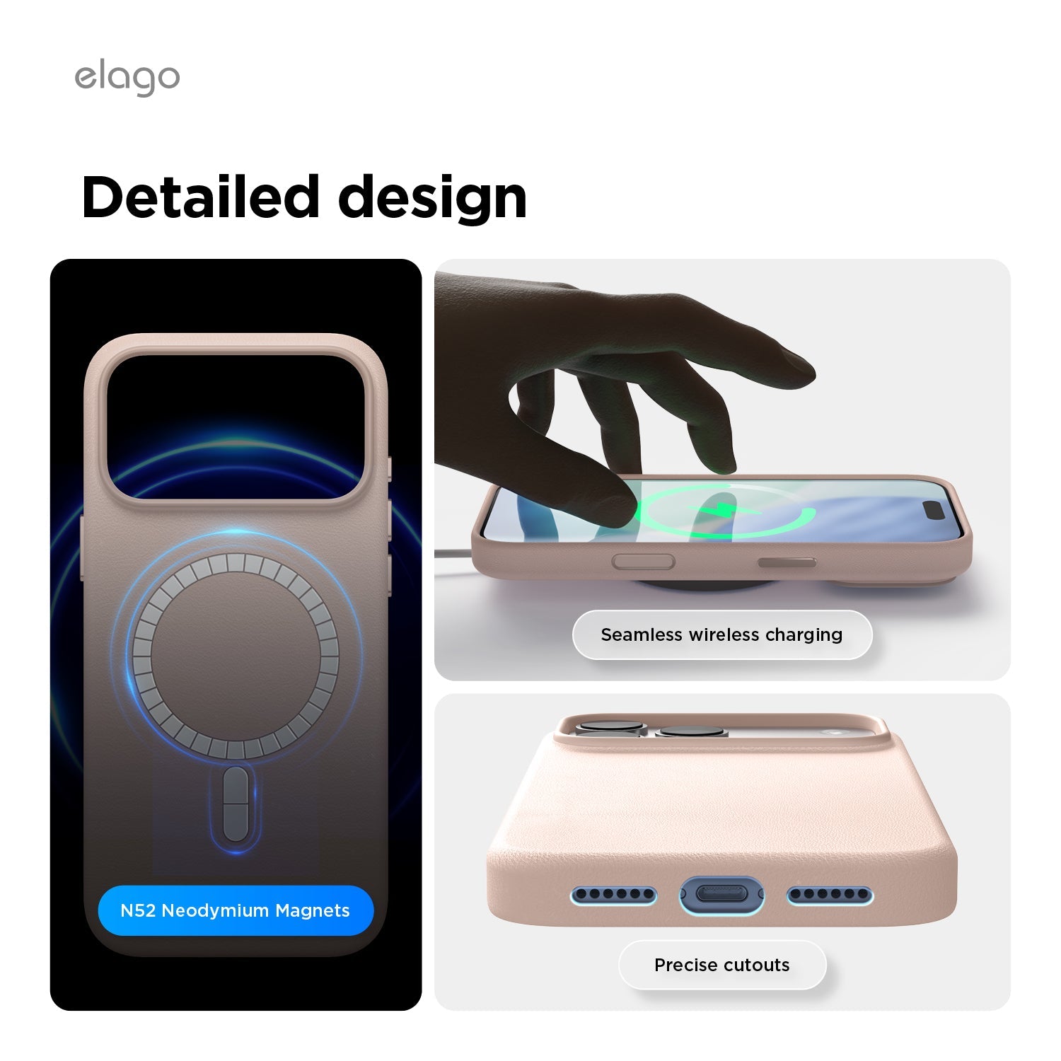 Elago MagLeather Case for iPhone 17 Pro Max / iPhone 18 Pro Max - Lovely Pink