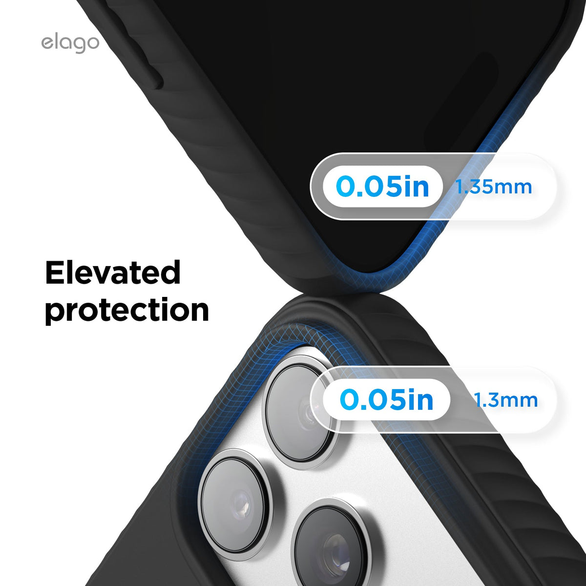 Elago MagRidge Silicone Case for iPhone 17 Pro Max / iPhone 18 Pro Max - Black