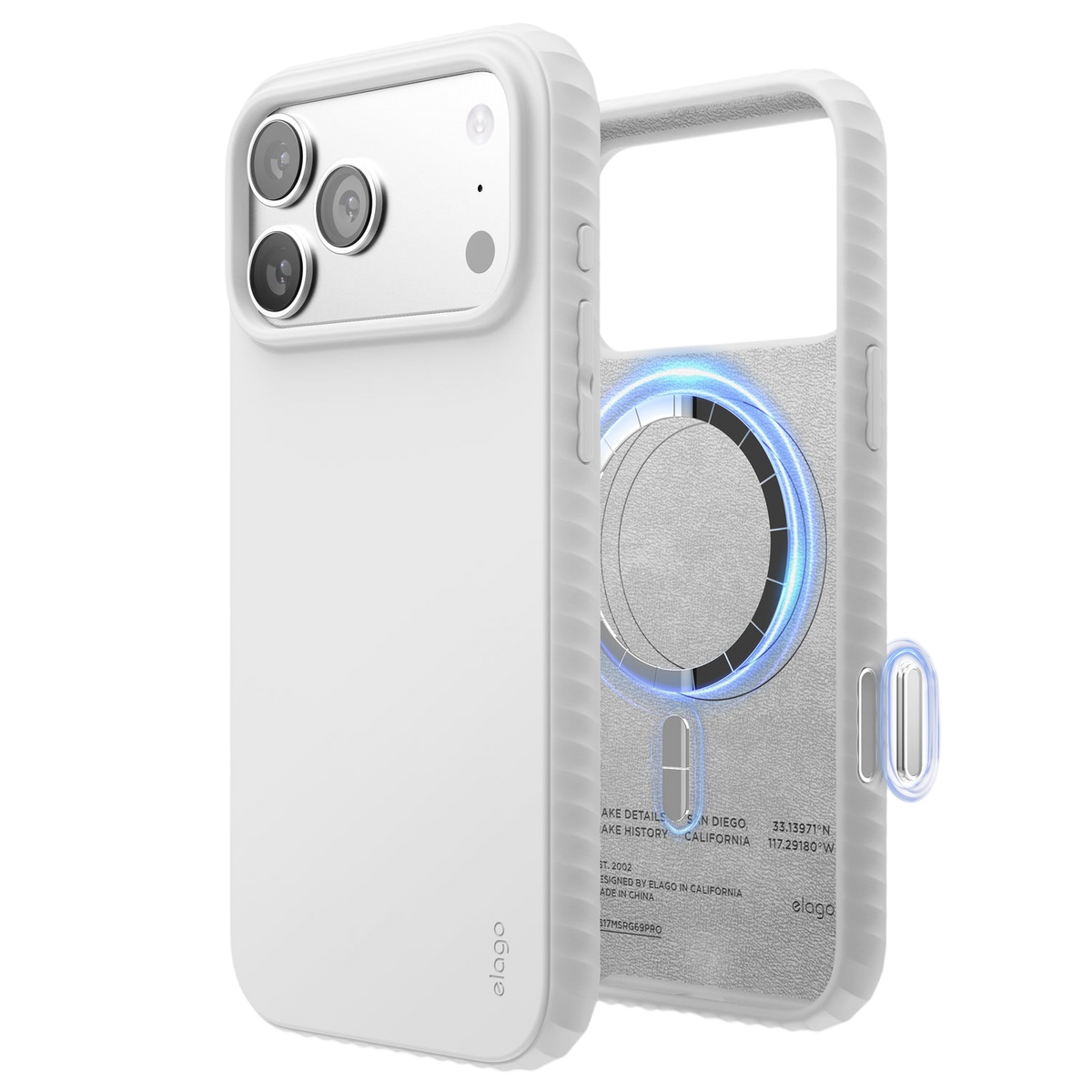 Elago MagRidge Silicone Case for iPhone 17 Pro Max / iPhone 18 Pro Max - White