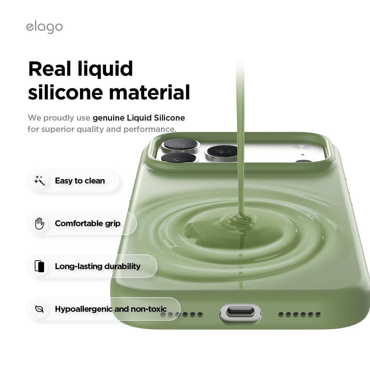 Elago Mag Silicone Case for iPhone 17 Pro Max / iPhone 18 Pro Max - Cedar Green