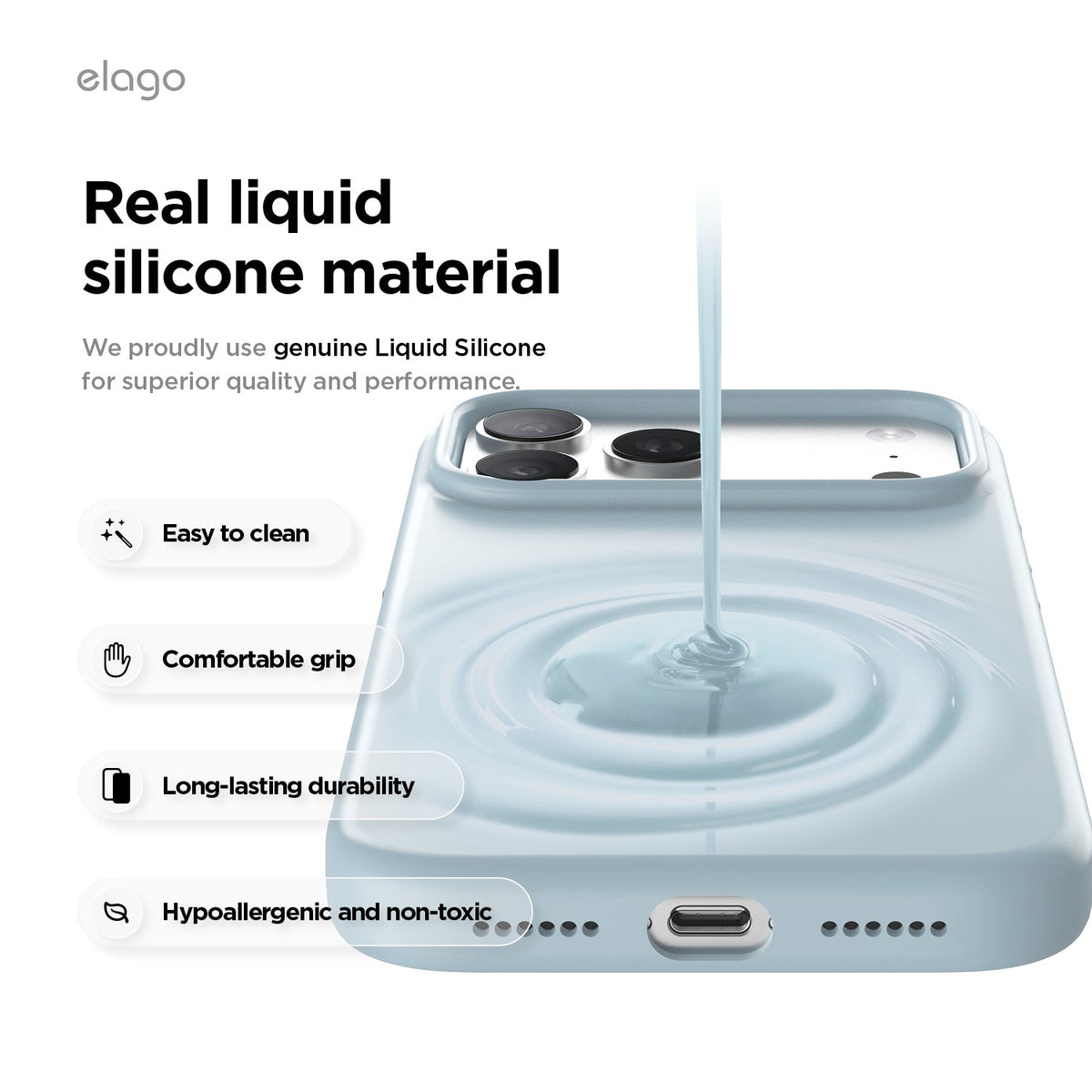 Elago Mag Silicone Case for iPhone 17 Pro Max / iPhone 18 Pro Max - Sky Blue