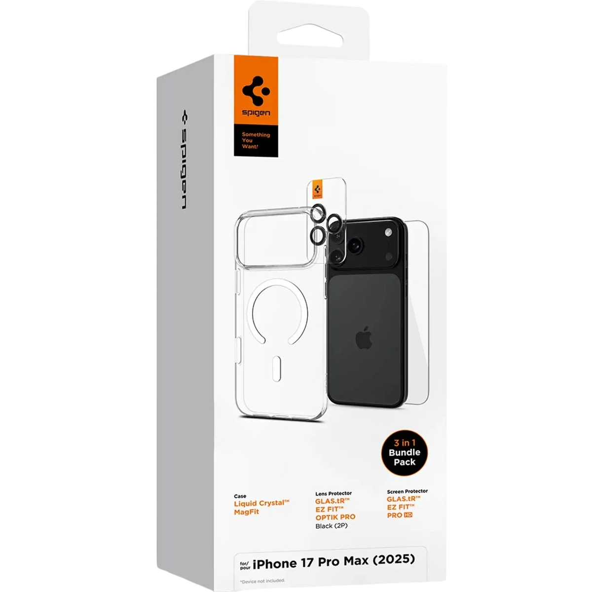Spigen MagSafe Clear Case With Screen Protector And Lens Protector Transparent Bundle for iPhone 17 Pro Max