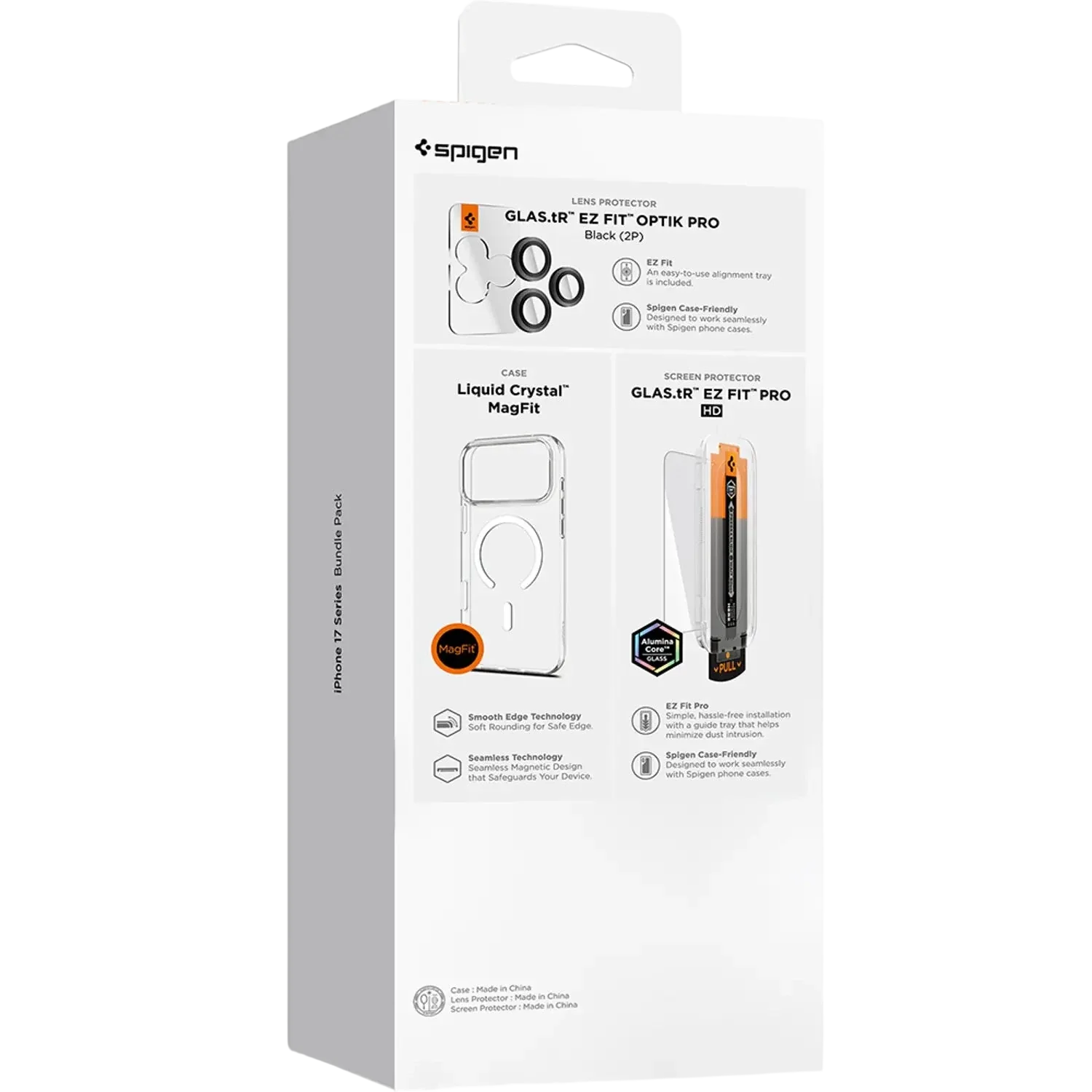 Spigen MagSafe Clear Case With Screen Protector And Lens Protector Transparent Bundle for iPhone 17 Pro Max