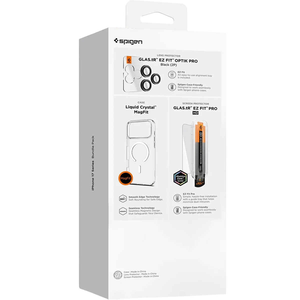 Spigen MagSafe Clear Case With Screen Protector And Lens Protector Transparent Bundle for iPhone 17 Pro Max
